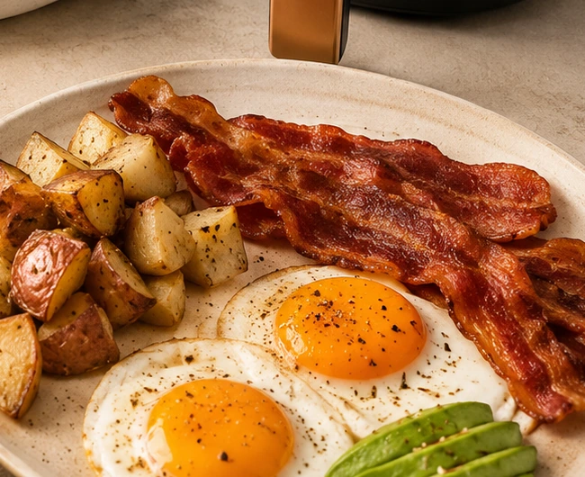 Desayuno preparado en Air Fryer